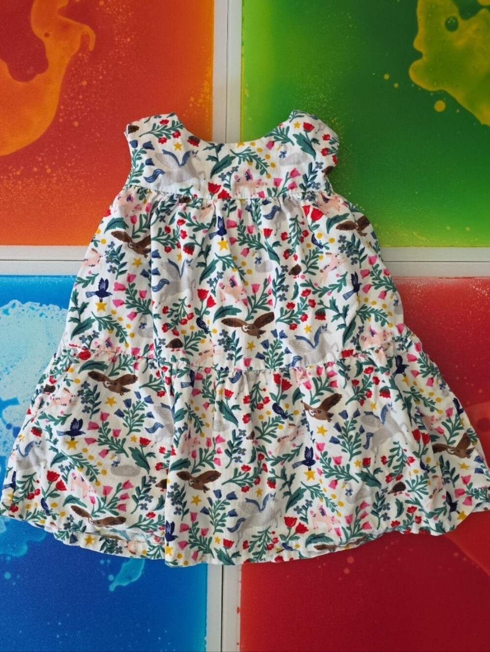 Baby Boden Peculiar Pets 18-24 Months Pinafore Dress Unicorn Owl Fall Winter